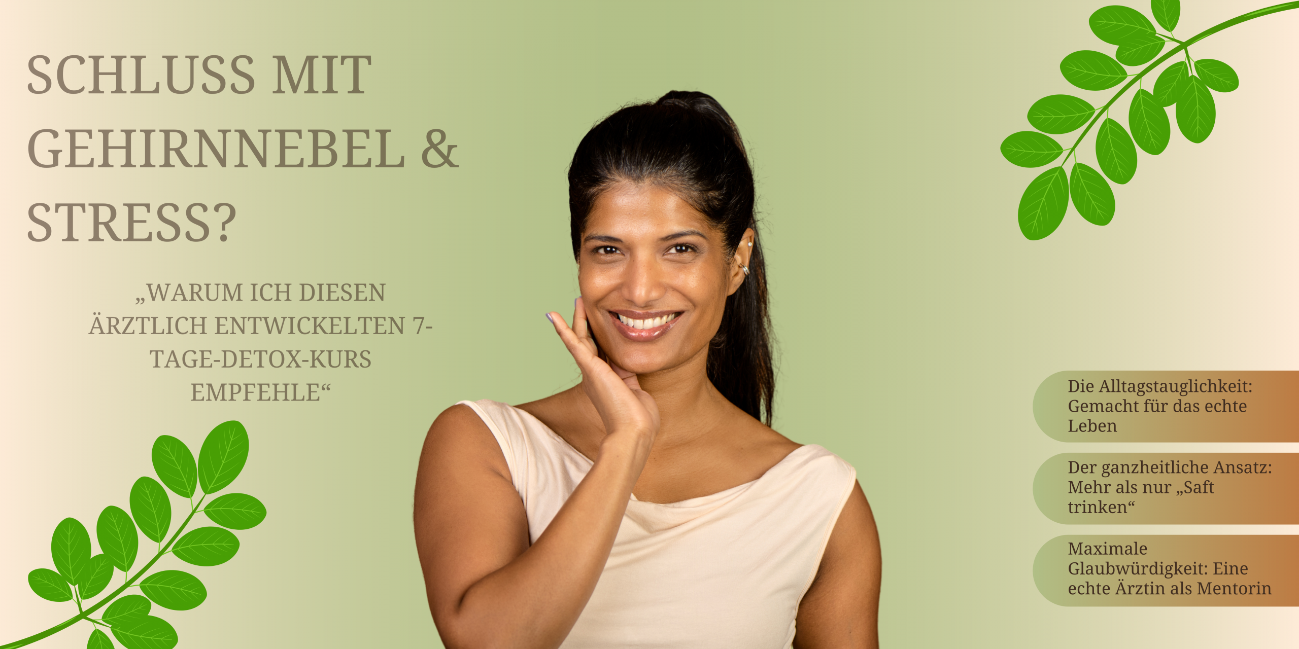 Detox-Kurs gegen Gehirnnebel und Stress – Symbolbild mit Natur und Ruhe